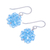 Glass beaded dangle earrings, 'Sky Sparkle' - Sky Blue Beaded Earrings with Sterling Hooks (image 2c) thumbail