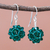 Glass beaded dangle earrings, 'Emerald Sparkle' - Green Glass Beaded Earrings from Thailand