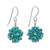 Glass beaded dangle earrings, 'Emerald Sparkle' - Green Glass Beaded Earrings from Thailand