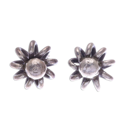 Pinwheel Shape 950 Silver Stud Earrings