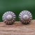 Silver stud earrings, 'Lanna Buttons' - Handmade Oxidized 950 Silver Stud Earrings (image 2) thumbail