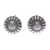 Silver stud earrings, 'Lanna Buttons' - Handmade Oxidized 950 Silver Stud Earrings thumbail