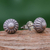 Silver stud earrings, 'Lanna Buttons' - Handmade Oxidized 950 Silver Stud Earrings (image 2b) thumbail