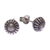 Silver stud earrings, 'Lanna Buttons' - Handmade Oxidized 950 Silver Stud Earrings (image 2c) thumbail