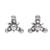Silver stud earrings, 'Lanna Triangle' - Thai Style Oxidized 950 Silver Stud Earrings (image 2a) thumbail