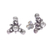 Silver stud earrings, 'Lanna Triangle' - Thai Style Oxidized 950 Silver Stud Earrings (image 2c) thumbail