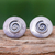Silver button earrings, 'Lanna Spiral' - 950 Silver Spiral Motif Button Earrings (image 2) thumbail