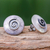 Silver button earrings, 'Lanna Spiral' - 950 Silver Spiral Motif Button Earrings (image 2b) thumbail