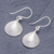 Silver dangle earrings, 'Mellow Moon' - Brushed 950 Silver Dangle Earrings