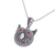 Garnet and marcasite pendant necklace, 'Bright-Eyed Owl' - Marcasite and Garnet Owl Pendant Necklace (image 2d) thumbail