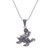 Marcasite pendant necklace, 'Turtle Ride' - Sterling Silver and Marcasite Turtle Pendant Necklace thumbail