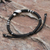 Silver unity bracelet, 'We Unite' - Thai Hill Tribe & Sterling Silver Black Cord Unity Bracelet (image 2g) thumbail