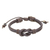 Leather unity bracelet, 'Unity and Strength' - Thai Handmade Brown Leather Cord Unity Bracelet thumbail