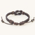 Leather unity bracelet, 'Harmony and Unity' - Thai Handmade Brown Leather Cord Unity Bracelet
