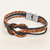 Leather braided unity bracelet, 'Unity and Nostalgia' - Thai Brown Leather Braid & Black Cord Unity Bracelet
