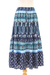 Rayon tiered skirt, 'Paisley Promise' - Blue Paisley Rayon Skirt from Thai Artisans thumbail