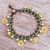 Serpentine and brass beaded charm bracelet, 'Fanciful Garden' - Brass and Serpentine Beaded Charm Bracelet (image 2) thumbail