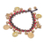 Quartz and brass beaded charm bracelet, 'Elephant Farm' - Red Quartz and Brass Beaded Charm Bracelet (image 2c) thumbail