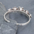 Silver cuff bracelet, 'Five Flowers' - Oxidized Silver Floral Cuff Bracelet (image 2b) thumbail