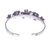 Silver cuff bracelet, 'Five Flowers' - Oxidized Silver Floral Cuff Bracelet (image 2d) thumbail