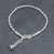 Silver beaded charm bracelet, 'Rosa Love' - Silver Link Bracelet with Extender Chain from Thailand (image 2c) thumbail