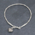 Silver beaded bracelet, 'Honest Heart' - Silver Link Bracelet with Heart Charm from Thailand (image 2c) thumbail