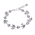 Silver beaded bracelet, 'Flying Flower' - Silver Link Bracelet with Extender Chain from Thailand thumbail