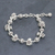 Silver beaded bracelet, 'Flying Flower' - Silver Link Bracelet with Extender Chain from Thailand (image 2b) thumbail