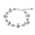 Silver beaded bracelet, 'Flying Flower' - Silver Link Bracelet with Extender Chain from Thailand (image 2e) thumbail