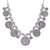 Silver pendant necklace, 'Woven Coin' - Hill Tribe Coin Link Silver Necklace (image 2a) thumbail
