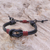 Leather cord bracelet, 'Unity and Harmony' - Thai Handmade Black & Red Leather Cord Unity Bracelet (image 2) thumbail