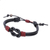 Leather cord bracelet, 'Unity and Harmony' - Thai Handmade Black & Red Leather Cord Unity Bracelet (image 2c) thumbail