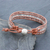 Chalcedony and leather beaded wristband bracelet, 'Sidetracked' - Chalcedony and Glass Bead Leather Bracelet (image 2b) thumbail