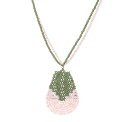 Hand Beaded Pendant Necklace from Thailand