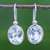 Blue topaz dangle earrings, 'Noonday Sky' - Oval Faceted Blue Topaz Sterling Silver Dangle Earrings thumbail