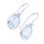 Blue topaz dangle earrings, 'Noonday Sky' - Oval Faceted Blue Topaz Sterling Silver Dangle Earrings (image 2c) thumbail