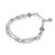 Silver beaded charm bracelet, 'Karen with a Twist' - 950 Silver Beaded Bracelet with Stamped Charm from Thailand
