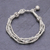 Silver beaded charm bracelet, 'Lively Karen' - 950 Silver Beaded Bracelet with Stamped Charm from Thailand (image 2) thumbail