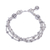 Silver beaded charm bracelet, 'Lively Karen' - 950 Silver Beaded Bracelet with Stamped Charm from Thailand thumbail