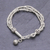 Silver beaded charm bracelet, 'Lively Karen' - 950 Silver Beaded Bracelet with Stamped Charm from Thailand (image 2c) thumbail