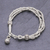 Silver beaded charm bracelet, 'Lively Karen' - 950 Silver Beaded Bracelet with Stamped Charm from Thailand (image 2d) thumbail