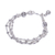 Silver beaded charm bracelet, 'Lively Karen' - 950 Silver Beaded Bracelet with Stamped Charm from Thailand (image 2e) thumbail