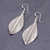 Sterling silver dangle earrings, 'Tulsi Leaf' - Sterling Silver Dangle Earrings Leaves