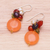 Multi-gemstone dangle earrings, 'Orange Love' - Multi-gemstone Sterling Silver Dangle Earrings
