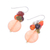 Multi-gemstone dangle earrings, 'Orange Love' - Multi-gemstone Sterling Silver Dangle Earrings (image 2c) thumbail