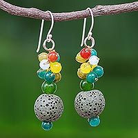 Pendientes colgantes con Múltiples piedras preciosas - Aretes colgantes de ramo de globos con piedras preciosas Múltiples