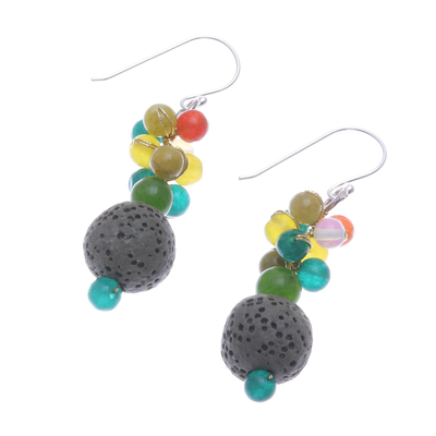 Multi-gemstone dangle earrings, 'Balloon Bouquet' - Multi-gemstone Balloon Bouquet Dangle Earrings