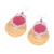 Beaded dangle earrings, 'Si Thep Treasure in Rose' - Rose and Orange Glass Beaded Dangle Earrings