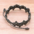 Makramee-Armband aus Onyxperlen - Graues Makramee-Onyx-Perlenarmband