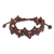 Carnelian and onyx beaded macrame bracelet, 'Zigzag in Dark Brown' - Dark Brown Macrame Carnelian Bead Bracelet